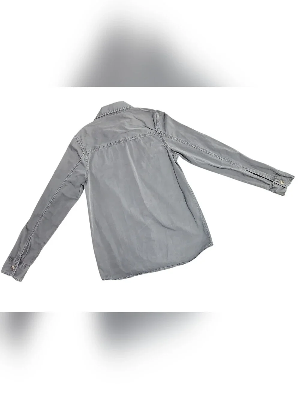 7 For All Mankind Kids Gray Button-Up Shirt Long Sleeve Size Medium